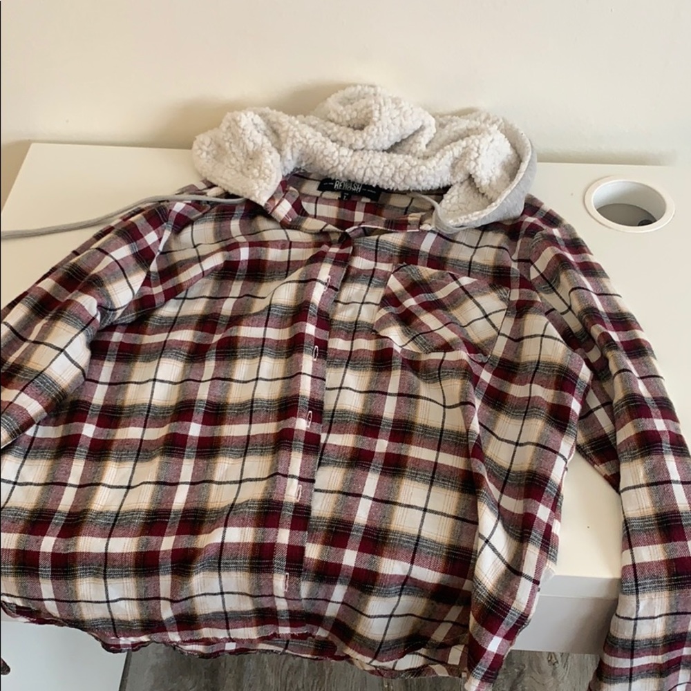 rewash flannel jacket with hood